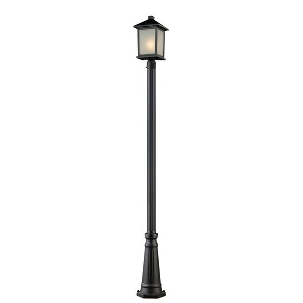 Z-Lite Holbrook Outdoor Post Light, Black And White Seedy 507PHB-519P-BK - main